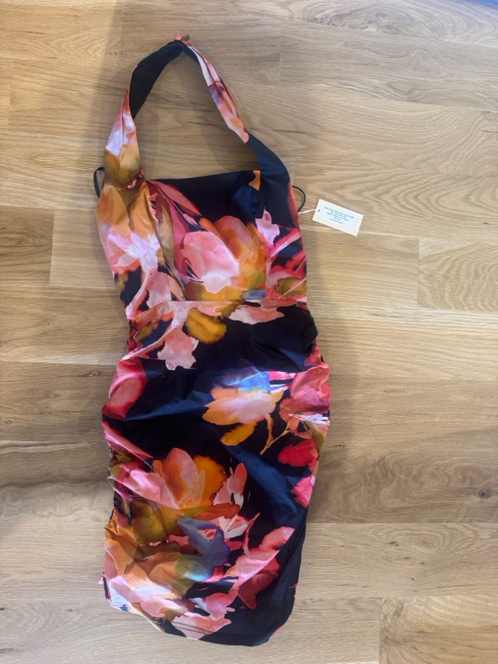 Hutch Mallan halter Floral Halter Dress in Black and Pink- new with tags
